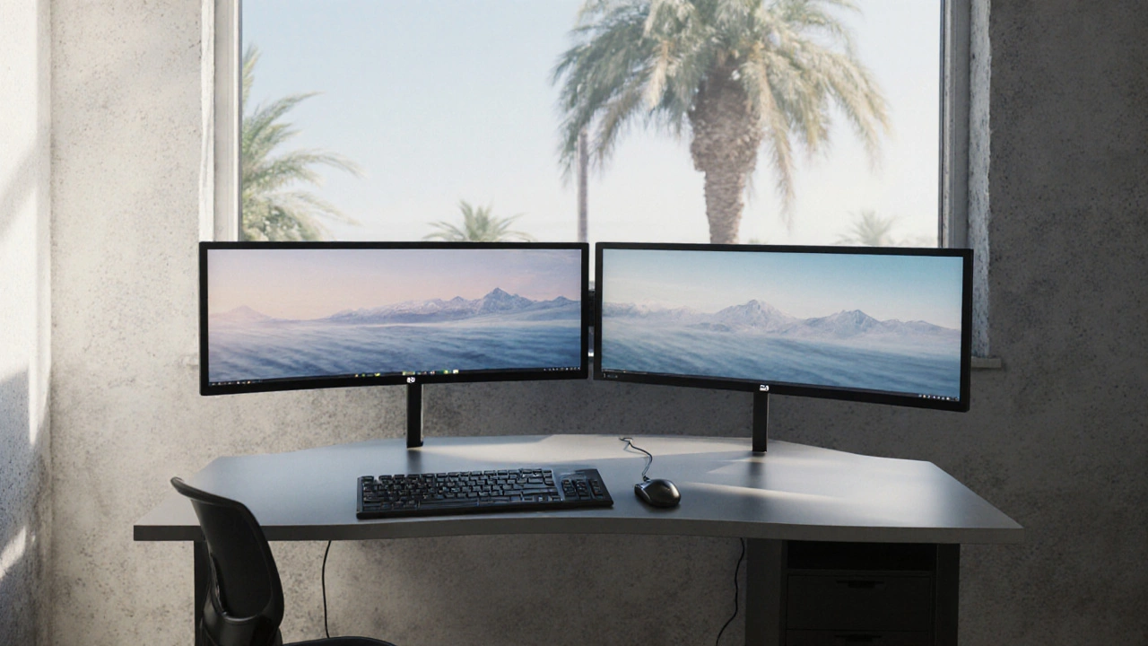 Optimale Schreibtischgröße für zwei Monitore - Tipps, Maße & Stauraum