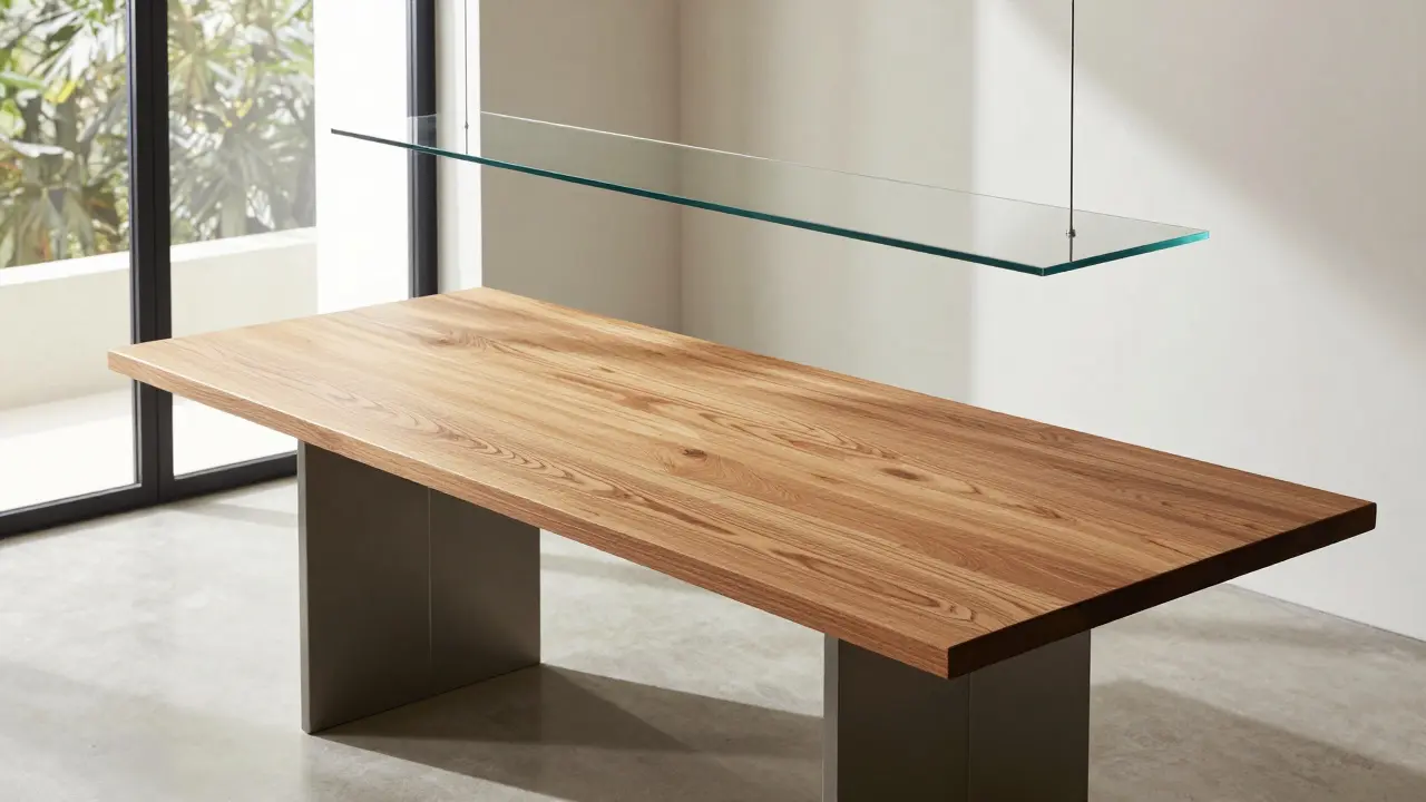 Materialmix harmonisch: Holz, Metall, Glas in der Innenraumgestaltung