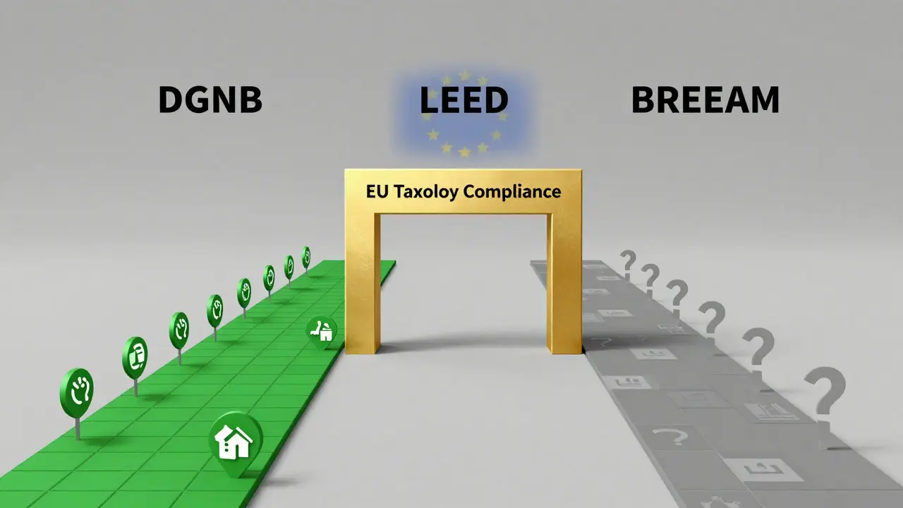 Vergleich der Zertifizierungssysteme DGNB, LEED und BREEAM als Wege zur EU-Taxonomie-Konformität