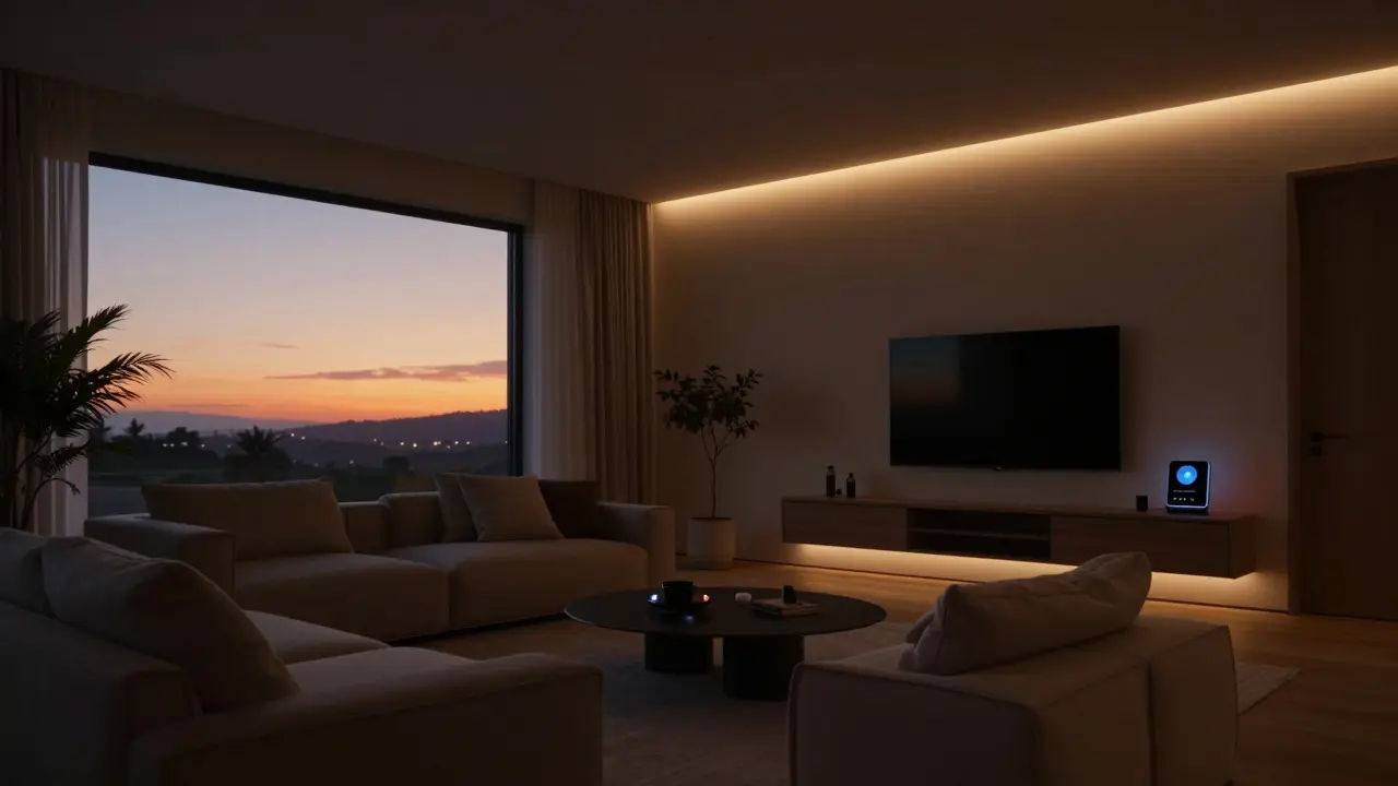 Abendliche intelligente Beleuchtung zur Unterstützung des Schlafrituals