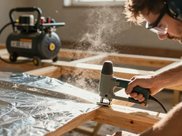 Druckluft auf der Baustelle: Tacker, Ausblaspistole und Reinigung - Praxisguide für Handwerker