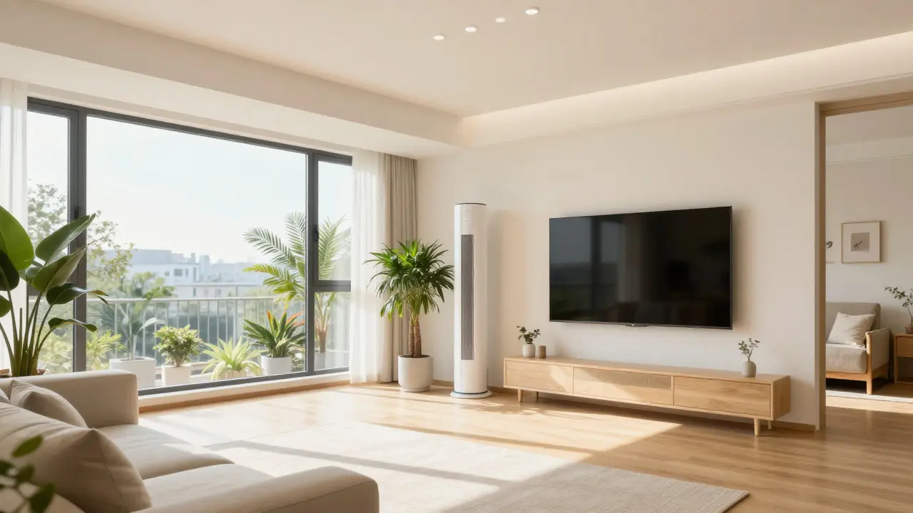 Hell und modern sanierter Wohnraum, der eine hochwertige energetische Modernisierung zeigt.