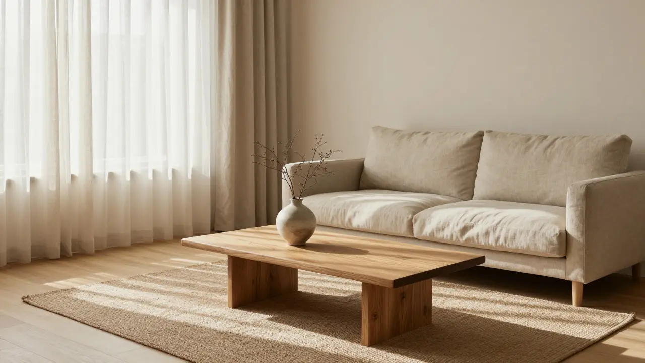 Japandi-Wohnzimmer gestalten: Minimalismus trifft warme Naturmaterialien