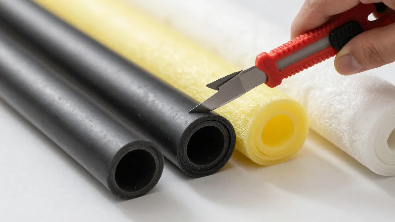 Comparison of rubber, foam, and mineral wool insulation materials