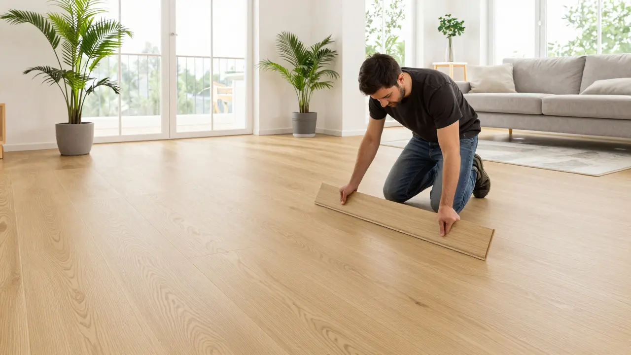 Moderne Wohnung mit einfach verlegtem, gesundem Klick-Boden aus Polypropylen