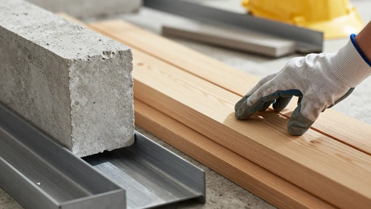 Kontrast zwischen Beton und Holz als Baustoffe zur Reduktion grauer Energie