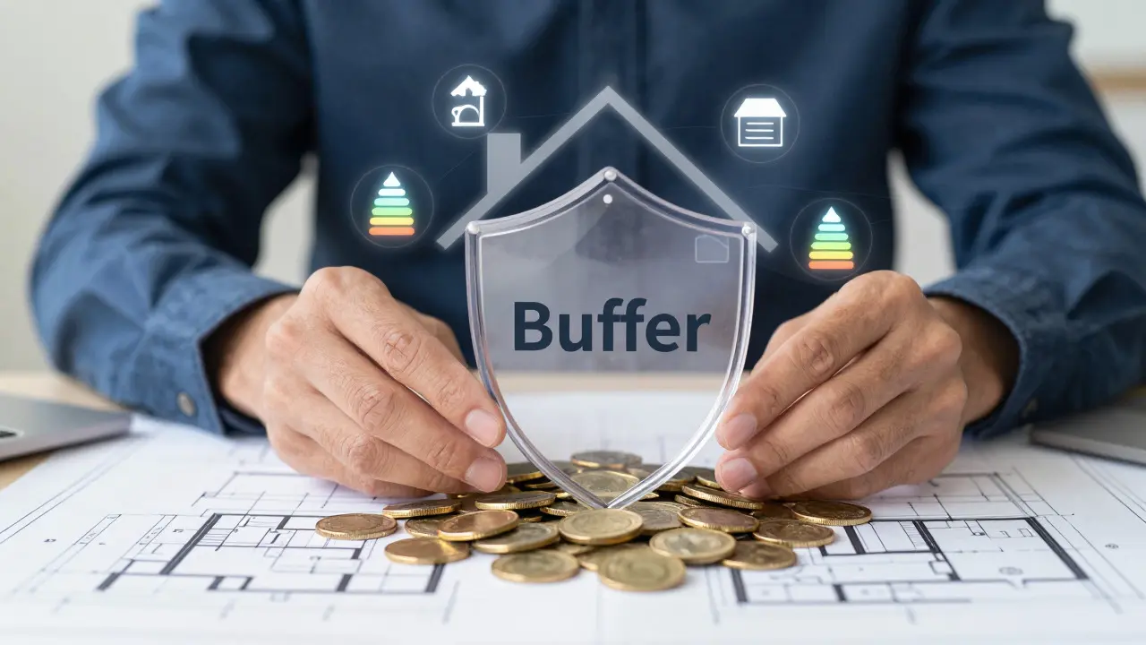 Konzeptbild: Schutz des Renovierungsbudgets durch Planung und Puffer
