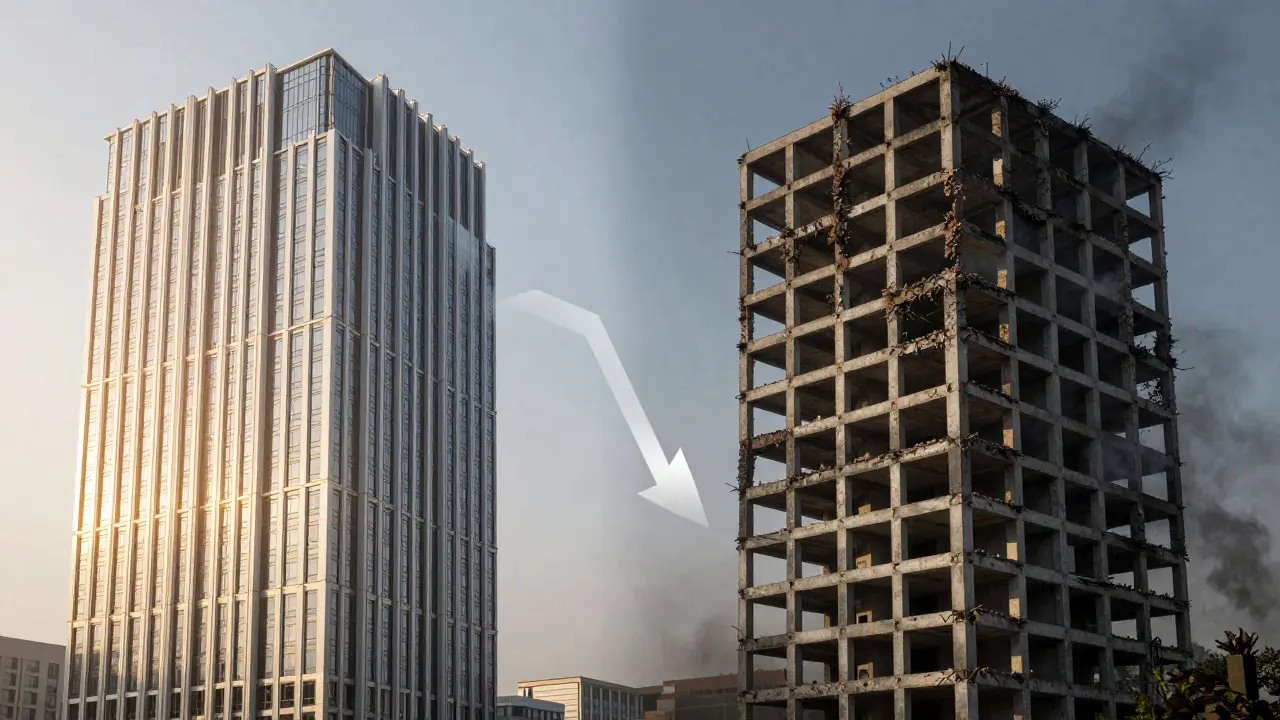 Visueller Vergleich: Wertverlust durch schlechte CO2-Bilanz bei Immobilien