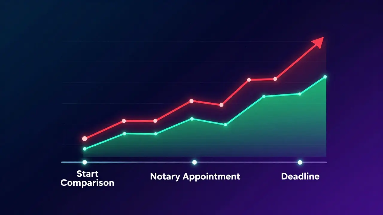 Abstract digital graphic showing interest rate trends and refinancing timeline