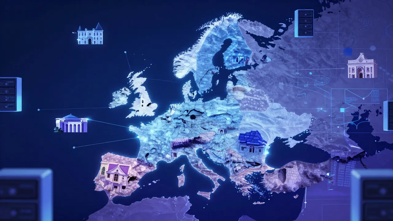Konzeptionelle Darstellung fragmentierter europäischer Grundbuchsysteme