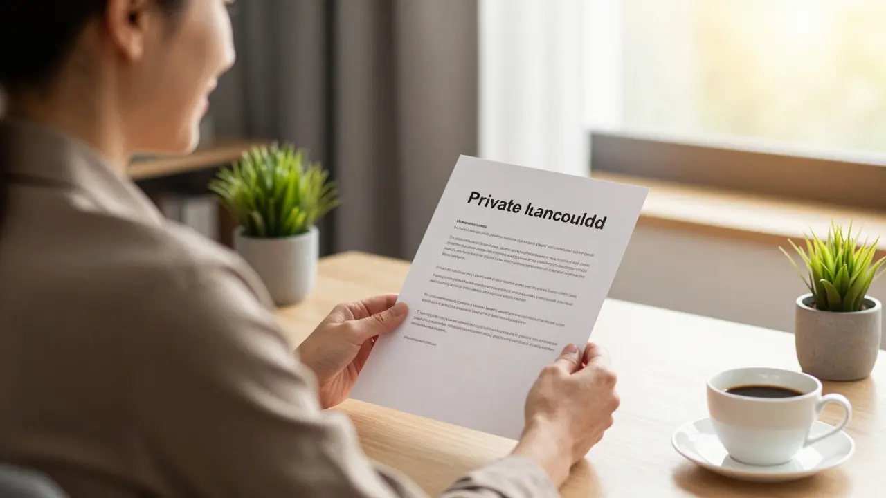 Relaxed landlord reviewing a clear statement at home