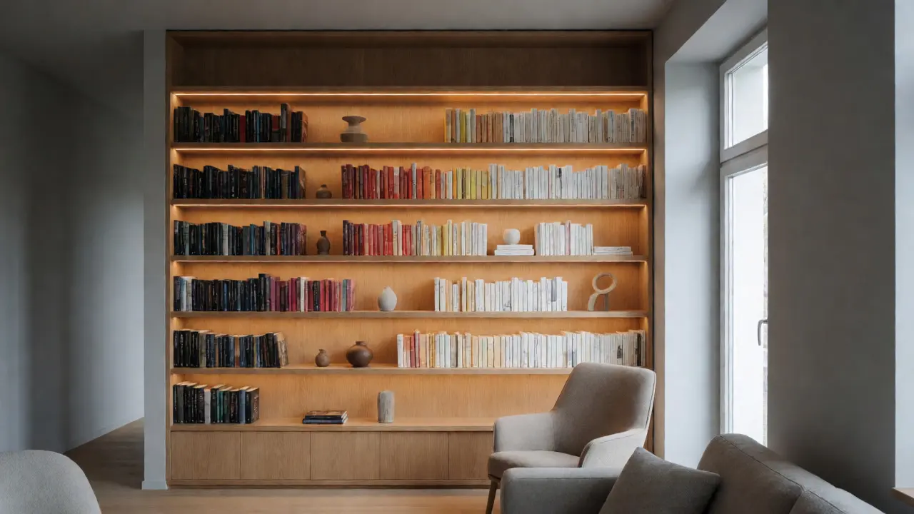 Bibliotheks-Ästhetik im Wohnzimmer: So gestalten Sie Bücherregale als Design-Highlight
