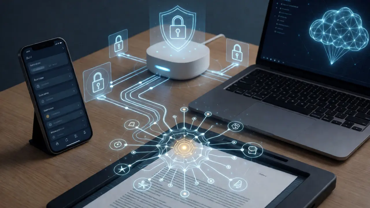 Konzeptbild zu Cloud-Sicherheit und KI-gestützter Dokumentenverwaltung.