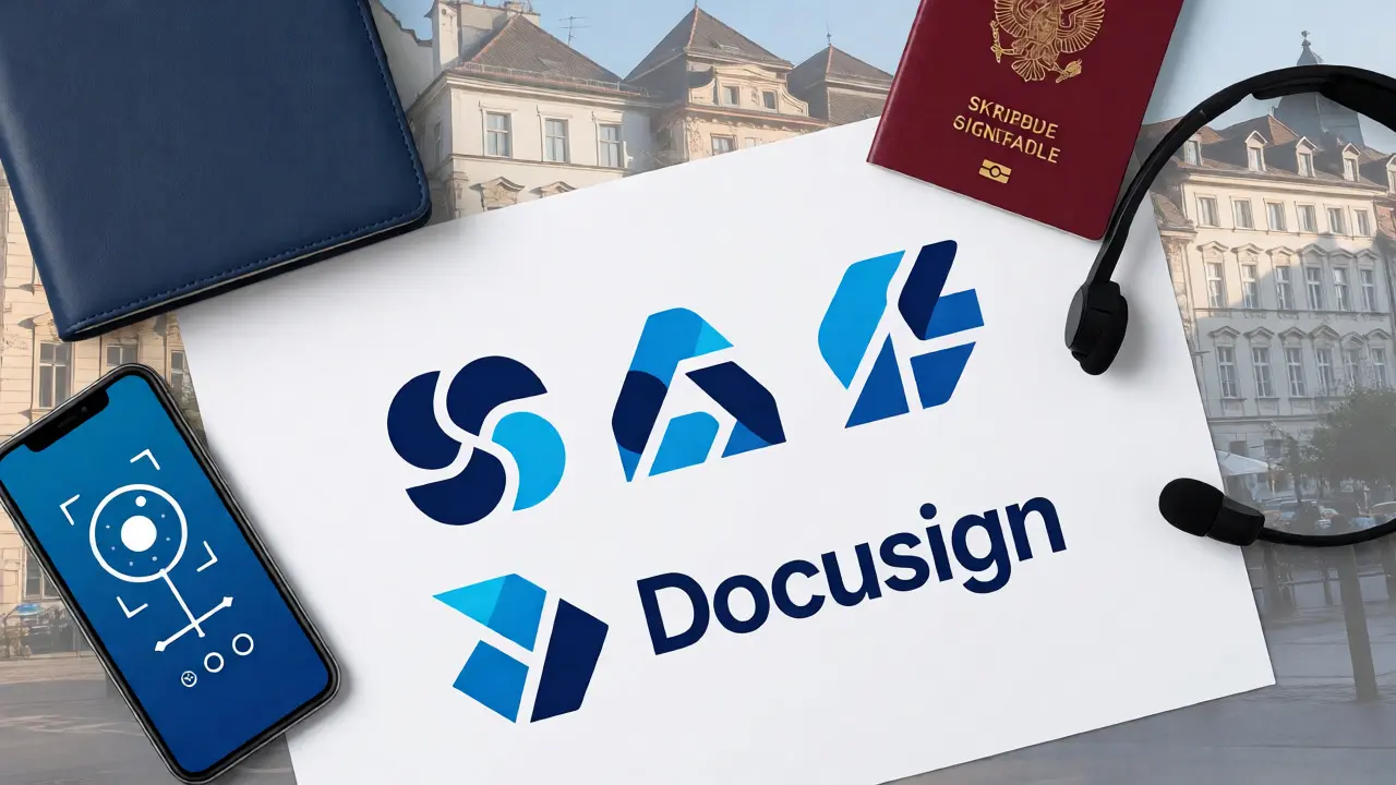 Arbeitsplatz mit digitalen Signaturanbietern und Identitätsprüfung