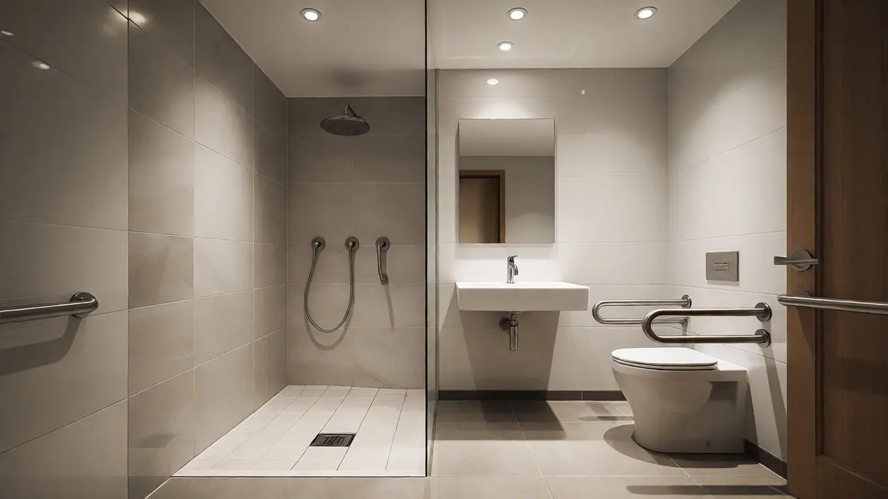 Modernes barrierefreies Bad mit bodengleicher Dusche