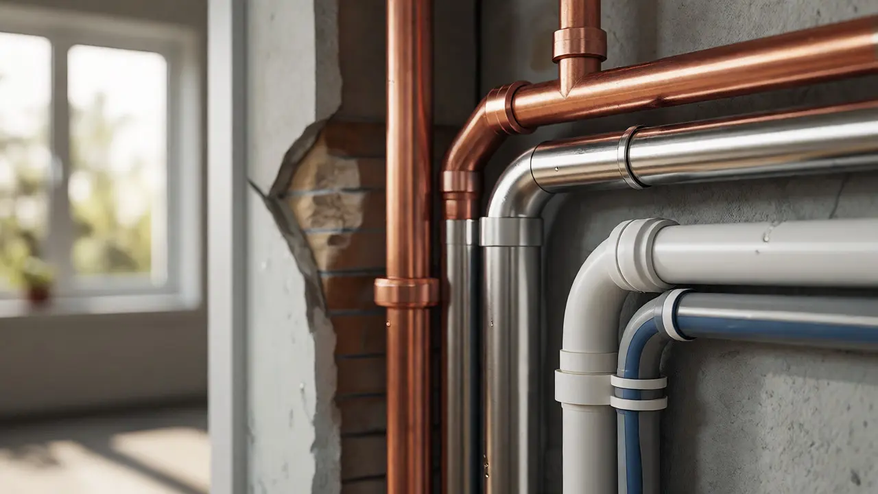 Rohrmaterialien im Vergleich: Kupfer, Kunststoff & Edelstahl für Wasserleitungen
