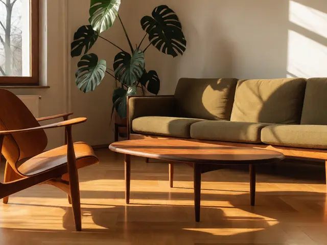 Mid-Century-Design im Wohnzimmer: Ikonische Formen & warme Hölzer