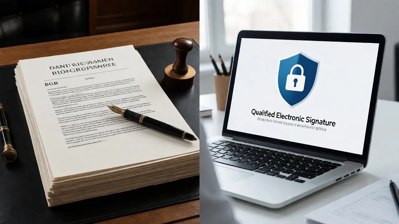 Vergleich zwischen Notarurkunde und digitaler Signatur